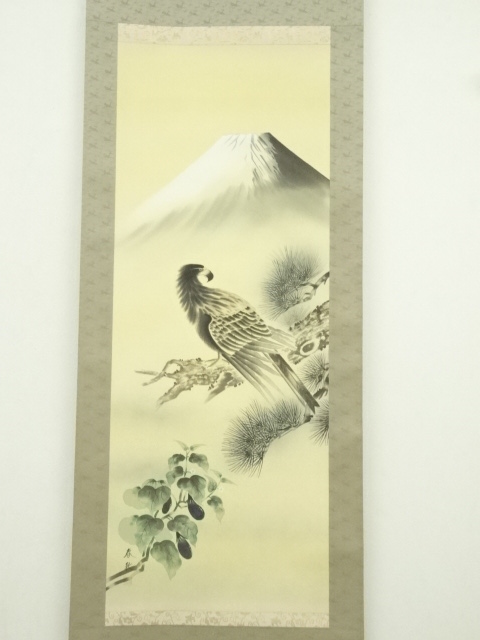 【朝顔に洋犬親子図】秋香 2701 掛け軸 肉筆 朝顔に洋犬親子図】秋香 2701 掛け軸 肉筆 - メルカリ